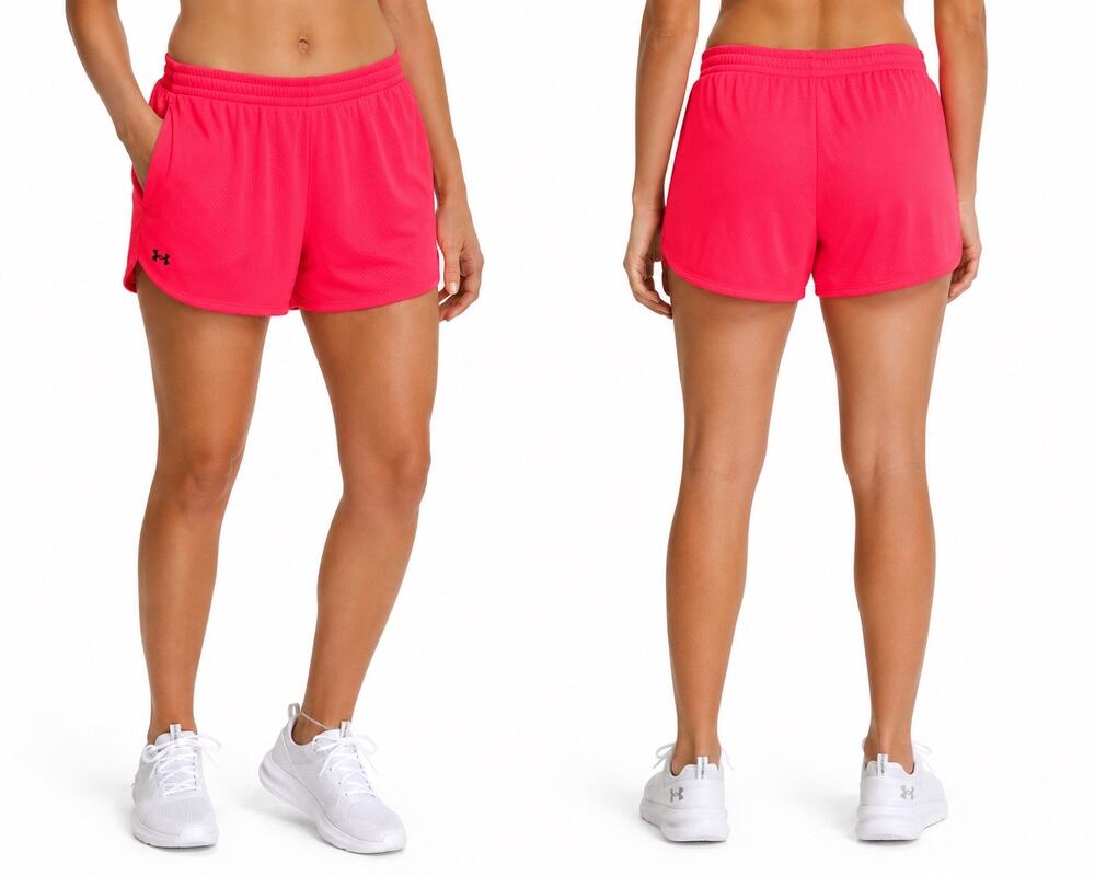 NWT Under Armour Tech Play Up Mesh Shorts Womens Large Pink Running Gym